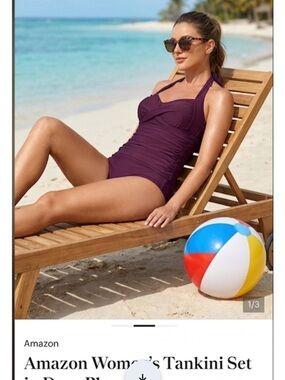 Amazon Women’s Tankini Set in Deep Plum